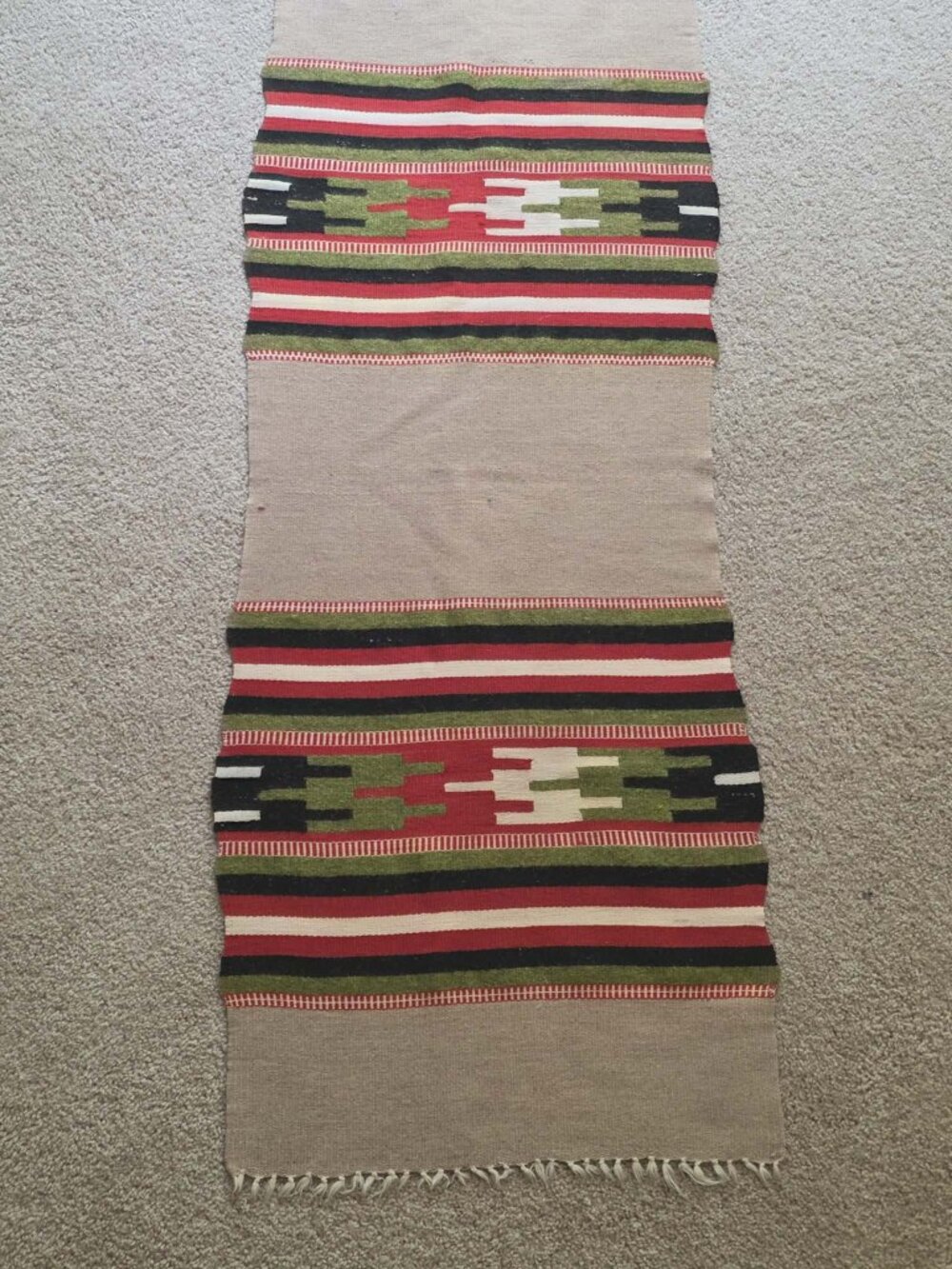 WOOL WOVEN VTG RUNNER RUG THROW SADDLE BLANKET NATIVE AMERICAN NAVAJO